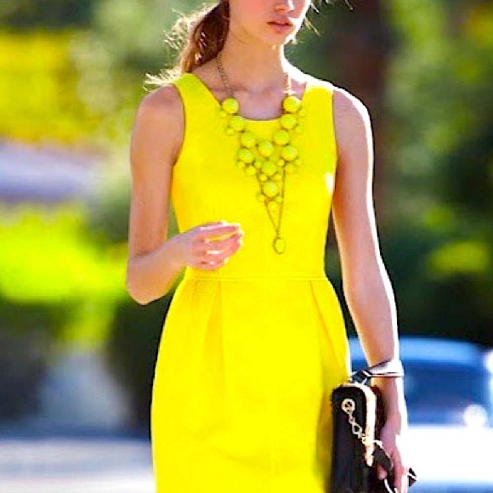 Authentic J. Crew Maximalist Yellow Citron Bubble Statement Necklace